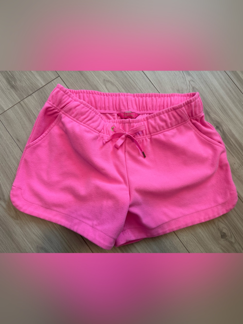 Lilly Pulitzer Pink Terry cloth Elastic-Waist Shorts with Drawstring